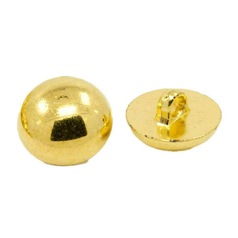 BeadsBalzar Beads & Crafts 1-Hole Plating Acrylic Shank Buttons, Half Round/Dome Buttons, Golden, 18x11.5mm