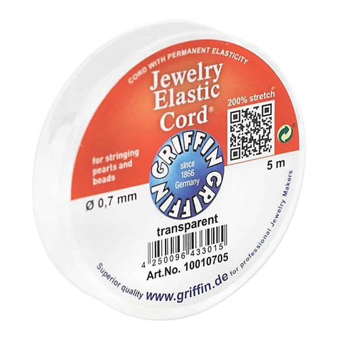 BeadsBalzar Beads & Crafts (10010-BULK1) Griffin High Grade Jewelry Elastic Cord (2 Sppols / 5 Mtrs each)