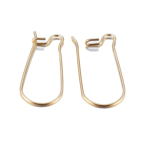 BeadsBalzar Beads & Crafts 18K Gold Plated 304 Stainless Steel Hoop Earrings