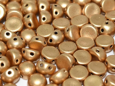 BeadsBalzar Beads & Crafts 2-Hole Cabochon 6mm Aztec Gold, Colour 01710