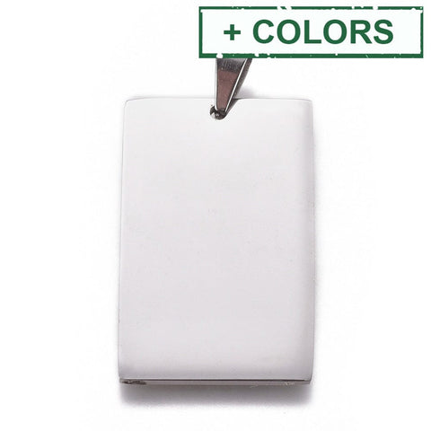 BeadsBalzar Beads & Crafts 304 Stainless Steel Pendants, Rectangle, Stamping Blank Tag, 40x25x2mm