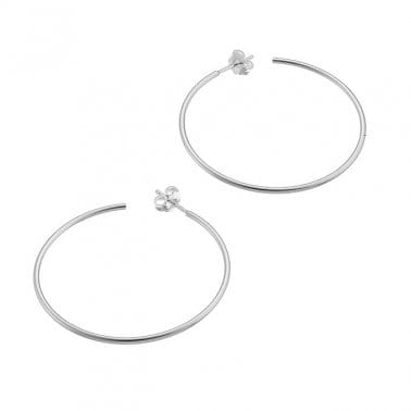 BeadsBalzar Beads & Crafts (925-H125-S) SILVER 925 40MM HOOP EARRINGS WIRE 1,5MM (1 PAIR)