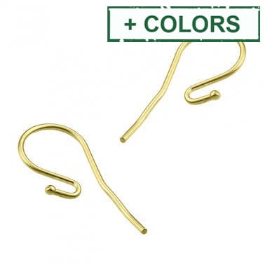 BeadsBalzar Beads & Crafts (925-S126-X) SILVER 925 HOOK EARRING SUPPORTS WITH BEAD 0,8MM WIRE (1 PAIR)