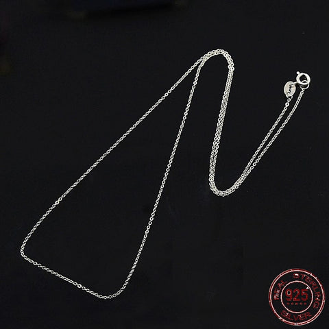BeadsBalzar Beads & Crafts (925P-N9147-RP) Rhodium Plated 925 Sterling Silver Necklaces,Thin Chain, Platinum, 45cm (1 PC)