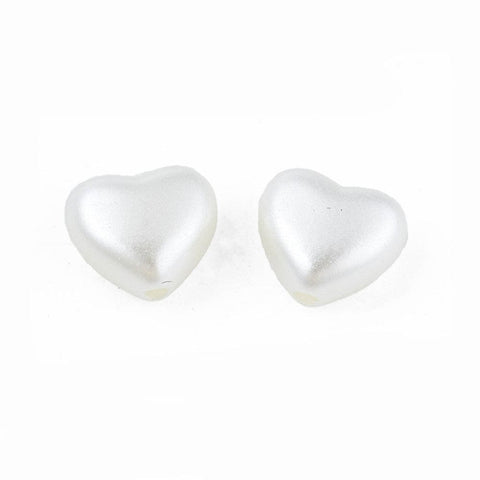 BeadsBalzar Beads & Crafts ABS Plastic Imitation Pearl Beads, Heart, Seashell Color, 8x9x5mm