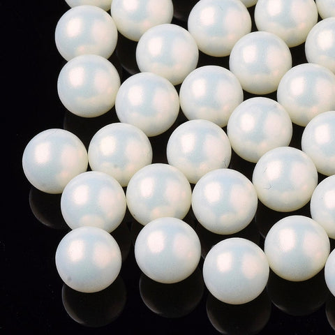 BeadsBalzar Beads & Crafts ABS Plastic Imitation Pearl Beads, Matte Style, NO HOLE/Undrilled, 6mm