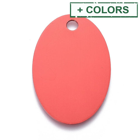 BeadsBalzar Beads & Crafts Aluminum Pendants – Oval Stamping Blank Tags (25mm x 38mm x 1mm) for Engraving & ID Tags
