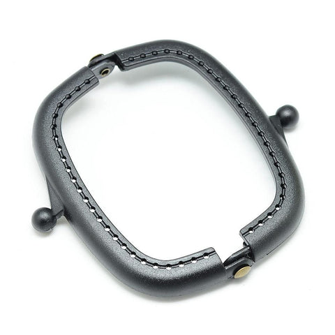 BeadsBalzar Beads & Crafts (BH8794A) Plastic Purse Frame Handle for Bag, Black, 50x85x12mm (1 PC)