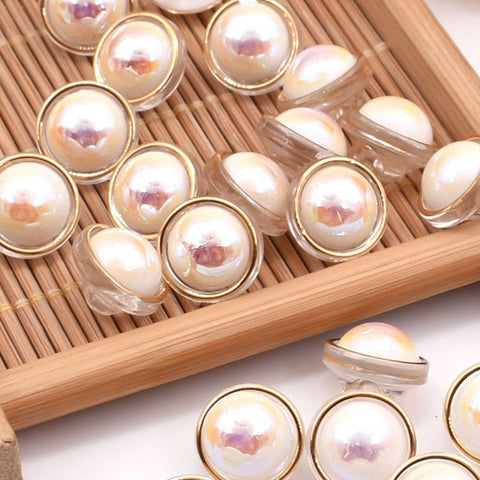 BeadsBalzar Beads & Crafts Bisque Acrylic Shank Button – 11mm Flat Round Button for Sewing & Crafts