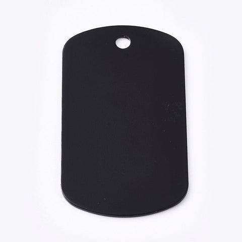 BeadsBalzar Beads & Crafts BLACK Aluminum Pendants – Blank Rectangle Tags (29mm x 50mm x 1mm) for Engraving & DIY