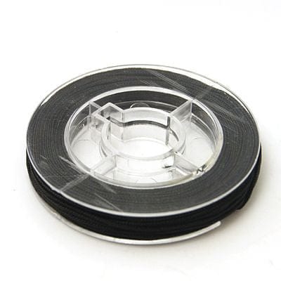BeadsBalzar Beads & Crafts BLACK (NC8909-03) (NC8909-X) Nylon Thread for Jewelry Making, 0.8mm, (7~9m)/roll