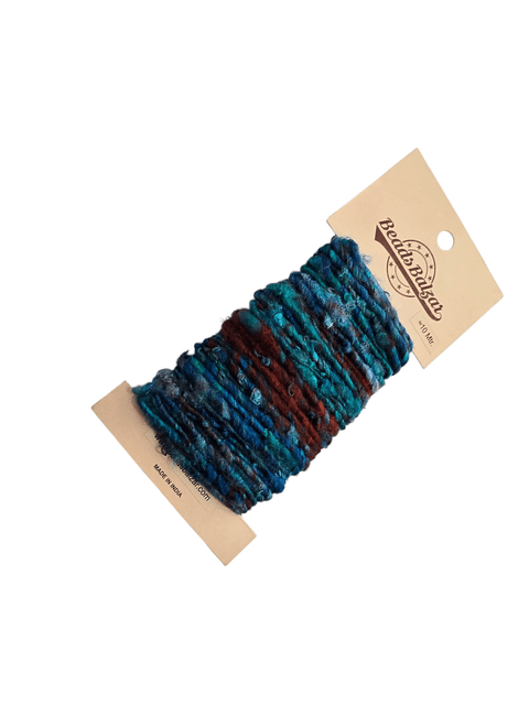 BeadsBalzar Beads & Crafts BLUE Fabric Frayed Cotton cord