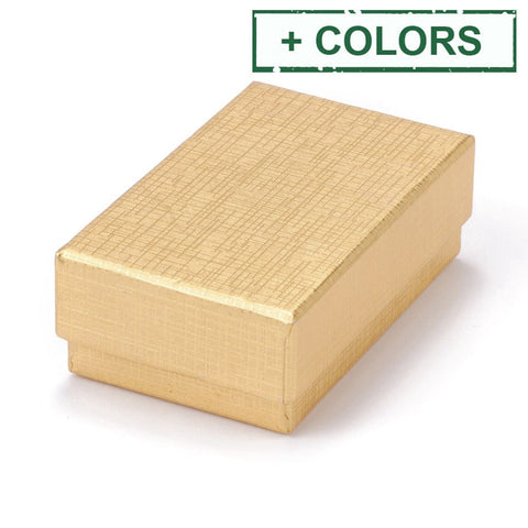 BeadsBalzar Beads & Crafts (BX8774-X) Cardboard Gift Box Jewelry Boxes, with Black Sponge Inside, Rectangle, 8.3x5.2x2.9cm (2 PCS)