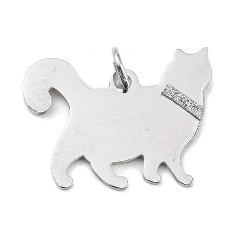 BeadsBalzar Beads & Crafts CAT STYLE 1 304 Stainless Steel dog or Cat Stamping / laser Engravable Pendant tags