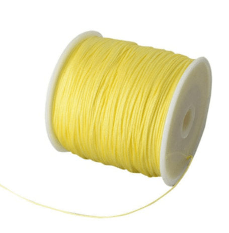BeadsBalzar Beads & Crafts CHAMPAGNE YELLOW (NC5164B) (NC5164-X) Braided Nylon Thread Nylon String, 0.8mm (+/-90METS)