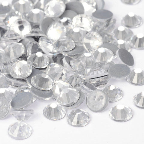 BeadsBalzar Beads & Crafts CRYSTAL (RH9192-001) (RH9192-X) Glass Hotfix Rhinestone, Flat Back & Faceted, Half Round, Crystal 6.3~6.5mm (100 PCS)