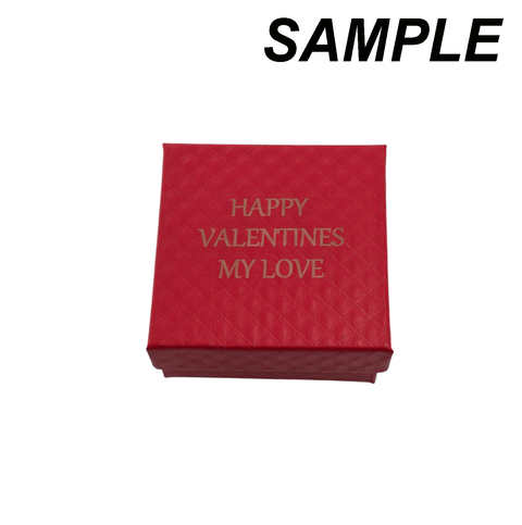BeadsBalzar Beads & Crafts Custom Engraved Cardboard Box for Pendant & Earring & Ring, Square, Red.5x7.5cm