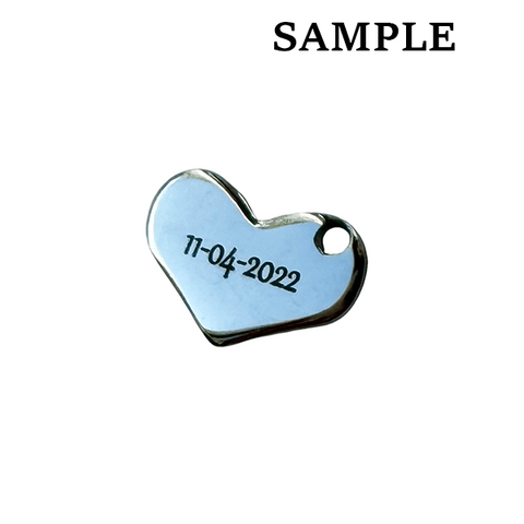 BeadsBalzar Beads & Crafts Custom Laser Enraving service 316 Stainless Steel Pendants, Heart, 19mm long