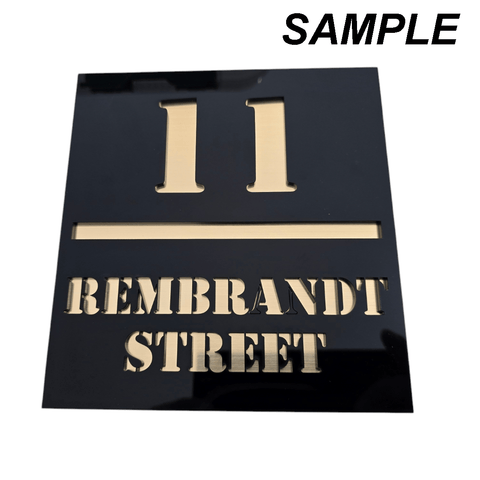 BeadsBalzar Beads & Crafts Custom Personalized Modern Acrylic House or Office Plate / Sign, 15x15cm