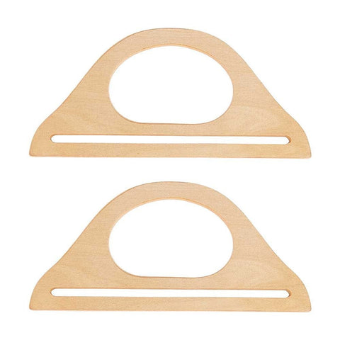 BeadsBalzar Beads & Crafts D-shape Wooden Bag Handles, for Bag Replacement Accessories, 251x119mm