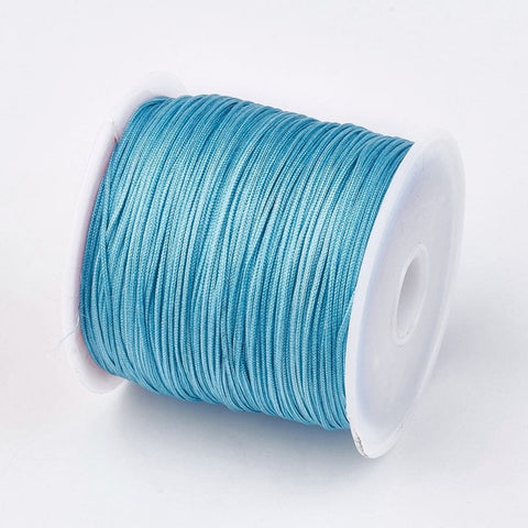BeadsBalzar Beads & Crafts DARK TURQUOISE (NT7060-29) (NT7060-X) Nylon Thread, Creamy White/Lt.yellow 0.8mm (45m/roll)