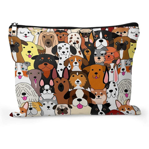 BeadsBalzar Beads & Crafts DOGS & CATS Polyester Wallet, Makeup Bag, with Zipper, Rectangle