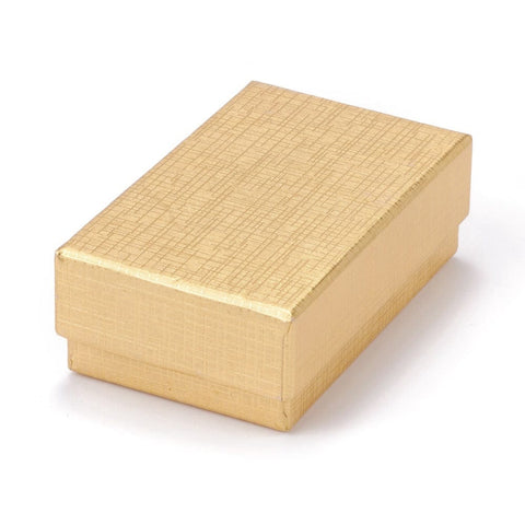 BeadsBalzar Beads & Crafts GOLD (BX8774-G) (BX8774-X) Cardboard Gift Box Jewelry Boxes, with Black Sponge Inside, Rectangle, 8.3x5.2x2.9cm (2 PCS)