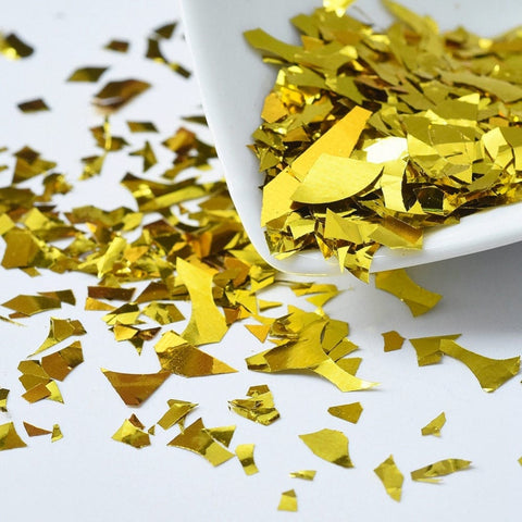 BeadsBalzar Beads & Crafts GOLD Plastic Candy Sequins/Paillette Chip, UV Resin Filler, for Epoxy Resin Jewelry Making