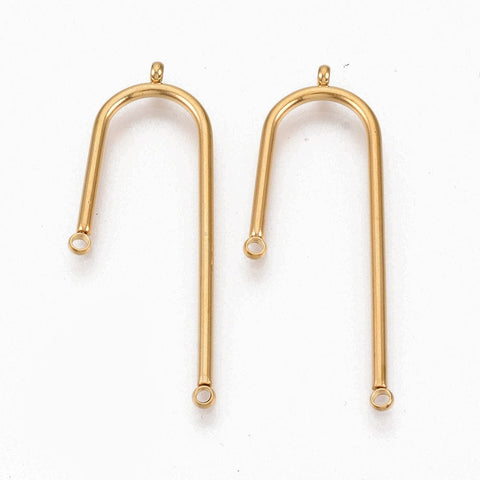 BeadsBalzar Beads & Crafts Golden (SL8810-G) (SL8810-X) 304 Stainless Steel Asymmetric Length Chandelier Component Links, 39.5x14mm (4 PCS)