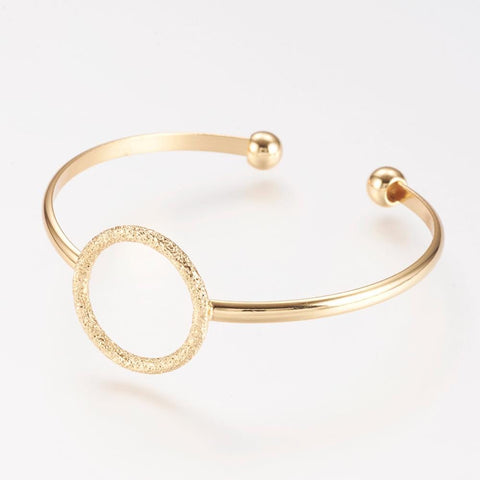 BeadsBalzar Beads & Crafts (GQB8841-G) Brass Cuff Bangle, 18kt Gold Plated (50x53mm) (1 PC)