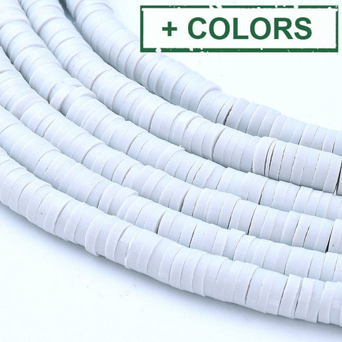 BeadsBalzar Beads & Crafts (HE6764-X) Eco-Friendly Handmade Polymer Clay Heishi Beads 4x1mm (1 STR)