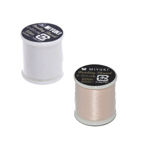 BeadsBalzar Beads & Crafts (K4570-BULK3) Miyuki Thread Eggshell & Peach Blossom (2 rolls / 50 Meters)