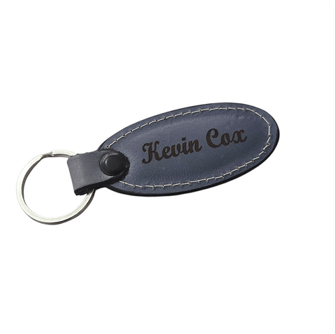 BeadsBalzar Beads & Crafts Laser engraved personalised Genuine Real Buffalo Leather Key Rings Dyed
