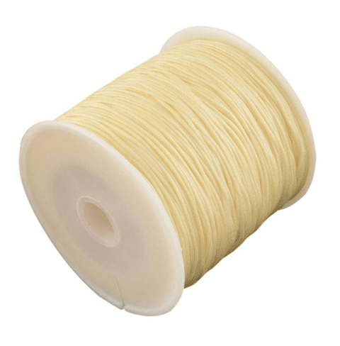 BeadsBalzar Beads & Crafts LEMON CHIFFON (NC5164A) (NC5164-X) Braided Nylon Thread Nylon String, 0.8mm (+/-90METS)