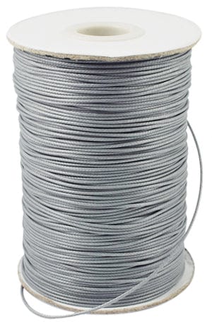 BeadsBalzar Beads & Crafts LIGHT GREY Waxed Polyester Cord, Bead Cord, 0.5mm