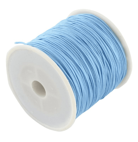 BeadsBalzar Beads & Crafts LIGHT SKYBLUE (NC5164J) (NC5164-X) Braided Nylon Thread Nylon String, 0.8mm (+/-90METS)