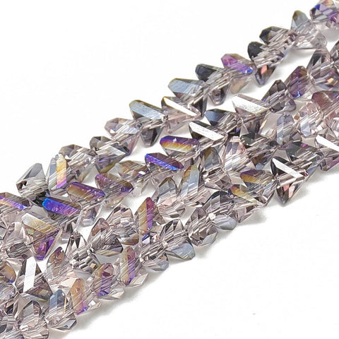 BeadsBalzar Beads & Crafts LILAC (BE8965-A01) (BE8965-X) Electroplate Glass Beads, Faceted Triangle, Dark Turquoise 6x5x4mm (1 STR)