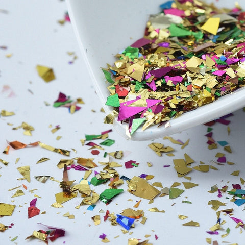 BeadsBalzar Beads & Crafts MIX COLORS Plastic Candy Sequins/Paillette Chip, UV Resin Filler, for Epoxy Resin Jewelry Making