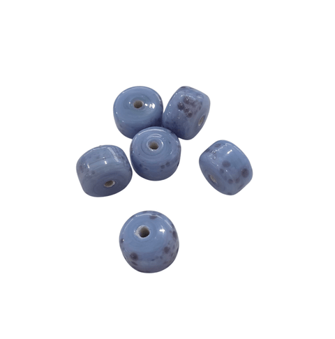 BeadsBalzar Beads & Crafts PUPLE BLUE Glass Tube Beads 7x10mm