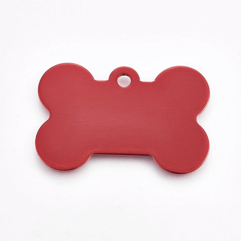 BeadsBalzar Beads & Crafts RED Custom Laser Pet Tag Engraving 38x25mm