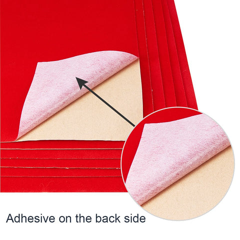 BeadsBalzar Beads & Crafts RED (SF9100-C) (SF9100-X) Velvet Fabric Sticky Back Adhesive Felt A4 sheet 21cmx30cm (4 PCS)