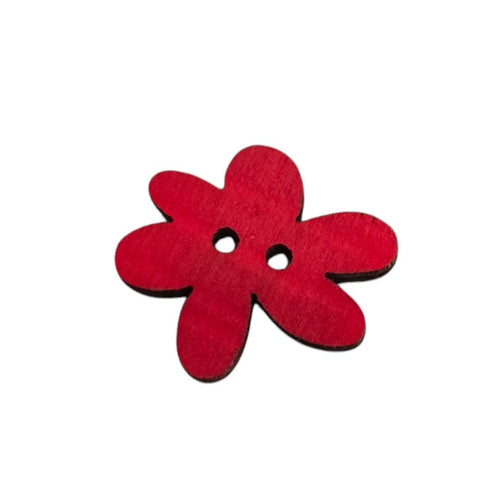 BeadsBalzar Beads & Crafts RED Wood slider Button Style Daisy for March & other Bracelets
