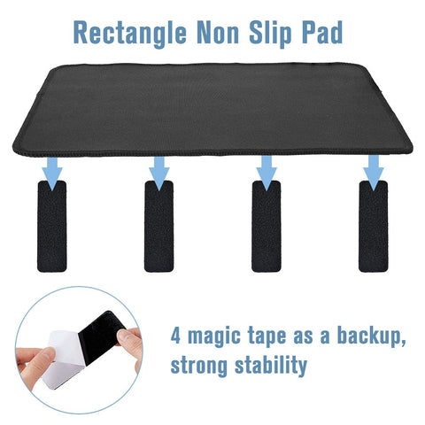 BeadsBalzar Beads & Crafts Rubber Slide-proof Mat, Sewing Machine Foot Pedal Pad Stay, with Magic Tapes, Rectangle, Black 300x250mm