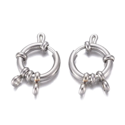 BeadsBalzar Beads & Crafts (SC8971-X) 304 Stainless Steel Spring Ring Clasps, 23mm (2 PCS)