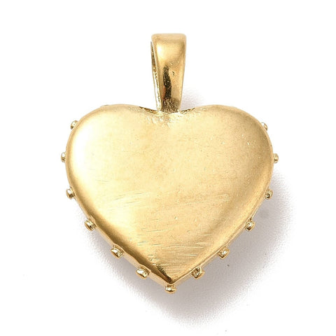 BeadsBalzar Beads & Crafts (SE8764G) Ion Plating(IP) 304 Stainless Steel Pendants, with Enamel, Golden, Heart with Eye, White, 22mm (2 PCS)