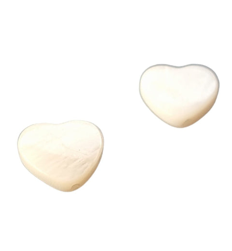 BeadsBalzar Beads & Crafts (SH8867-87) Natural Freshwater Shell Beads, Heart, Seashell Color, 12.5x13x3mm (10 PCS)