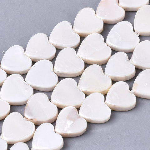 BeadsBalzar Beads & Crafts (SH8870-01) Natural Freshwater Shell Beads, Heart, Linen, 10x10x2mm (10 PCS)