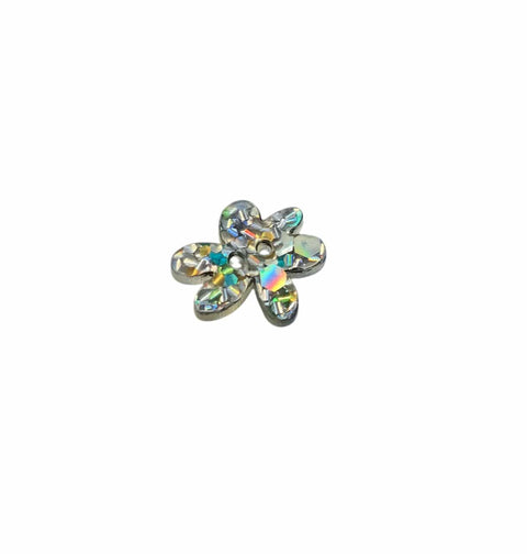 BeadsBalzar Beads & Crafts SHINY MULITI COLOR SHINY Plexi slider Button Style Daisy for March & other Bracelets