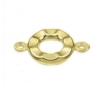 BeadsBalzar Beads & Crafts SILVER 925 / 3 MICRON GOLD PLATED (925-L132-3GP) (925-L132-X) SILVER 925 10MM HAMMERED ROUND LINK (1 PC)