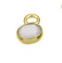 BeadsBalzar Beads & Crafts SILVER 925 / 3 MICRON GOLD PLATED (925-P121-3GP) (925-P121-X) SILVER 925 4MM SET PINK QUARTZ BRIOLETTES 1 RING (1 PC)